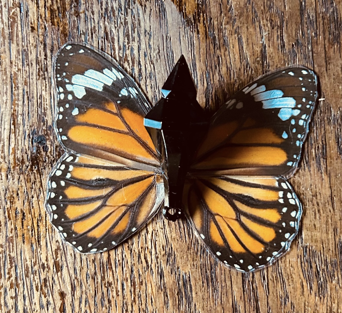Orange Monarch Hair Clip - Image 2