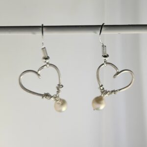 Silver heart and pearls