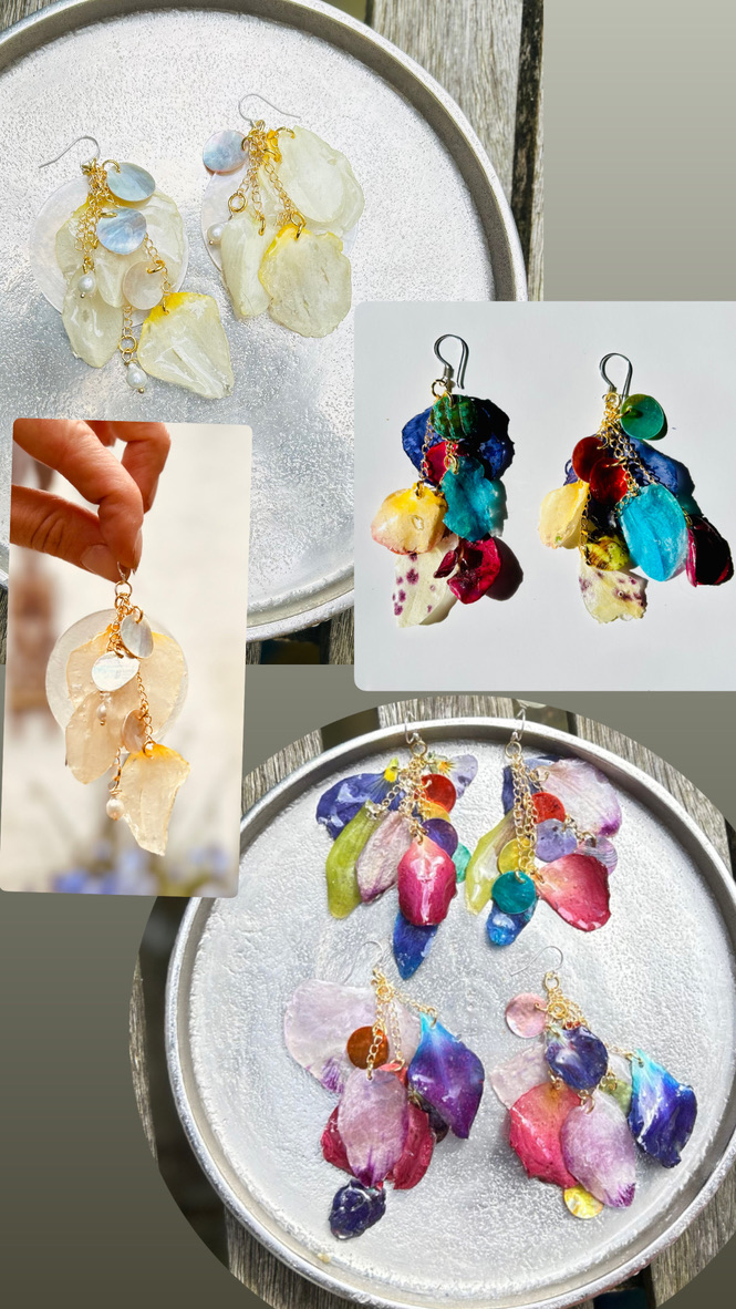 Boho-chic real flower earrings - Image 7
