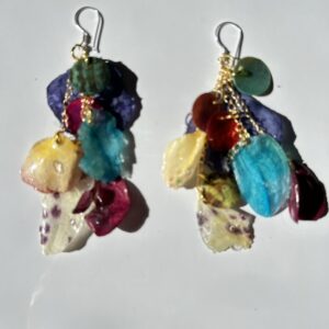 Real flower petal earrings