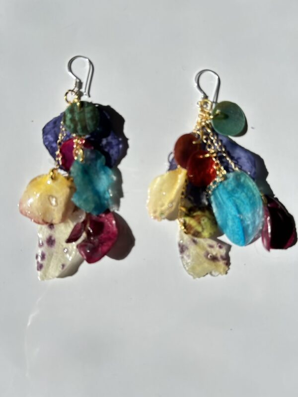 Real flower petal earrings